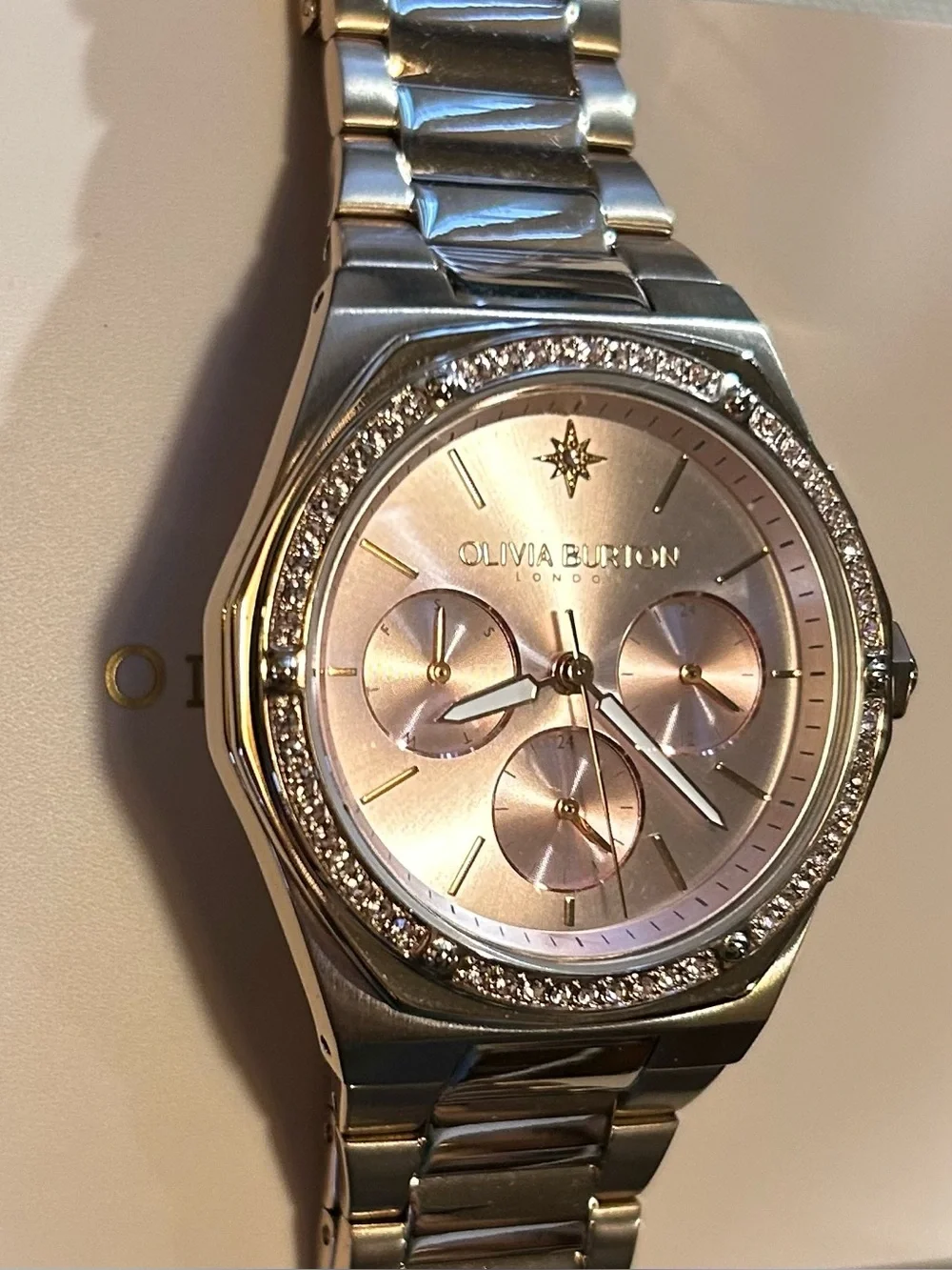 Olivia Burton MultiFunction RoseGold Watch With 38mm Chronograph Face